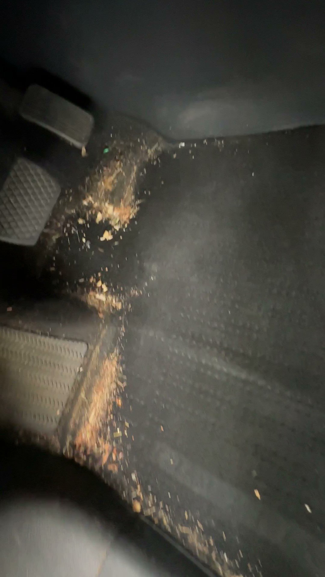 Dirty vehicle interior before professional detailing in Connecticut