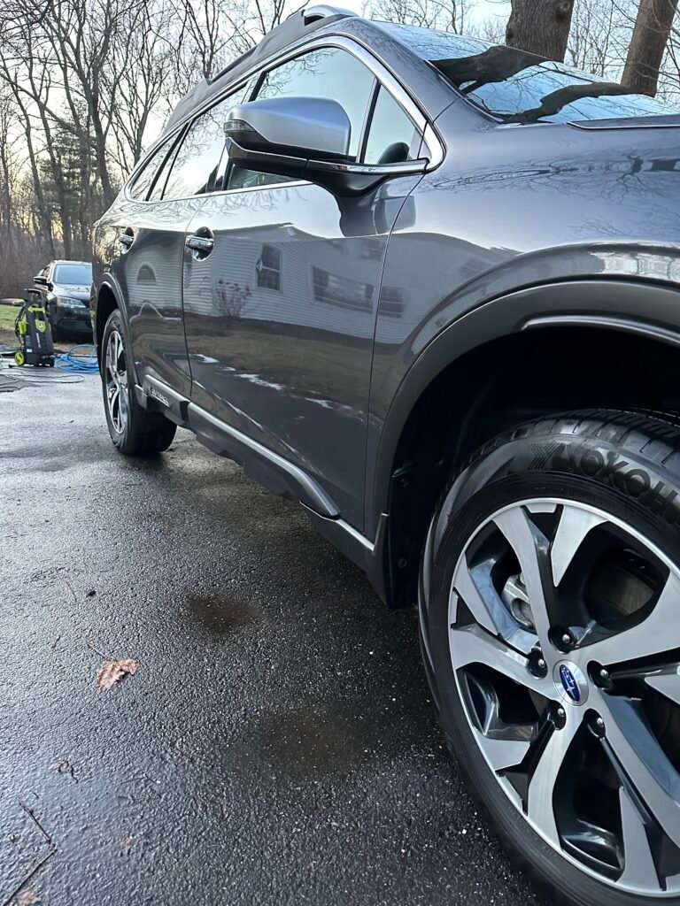 exterior detailing of a subaru suv in ct